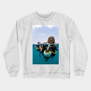 divers on the surface swimming backwards Crewneck Sweatshirt